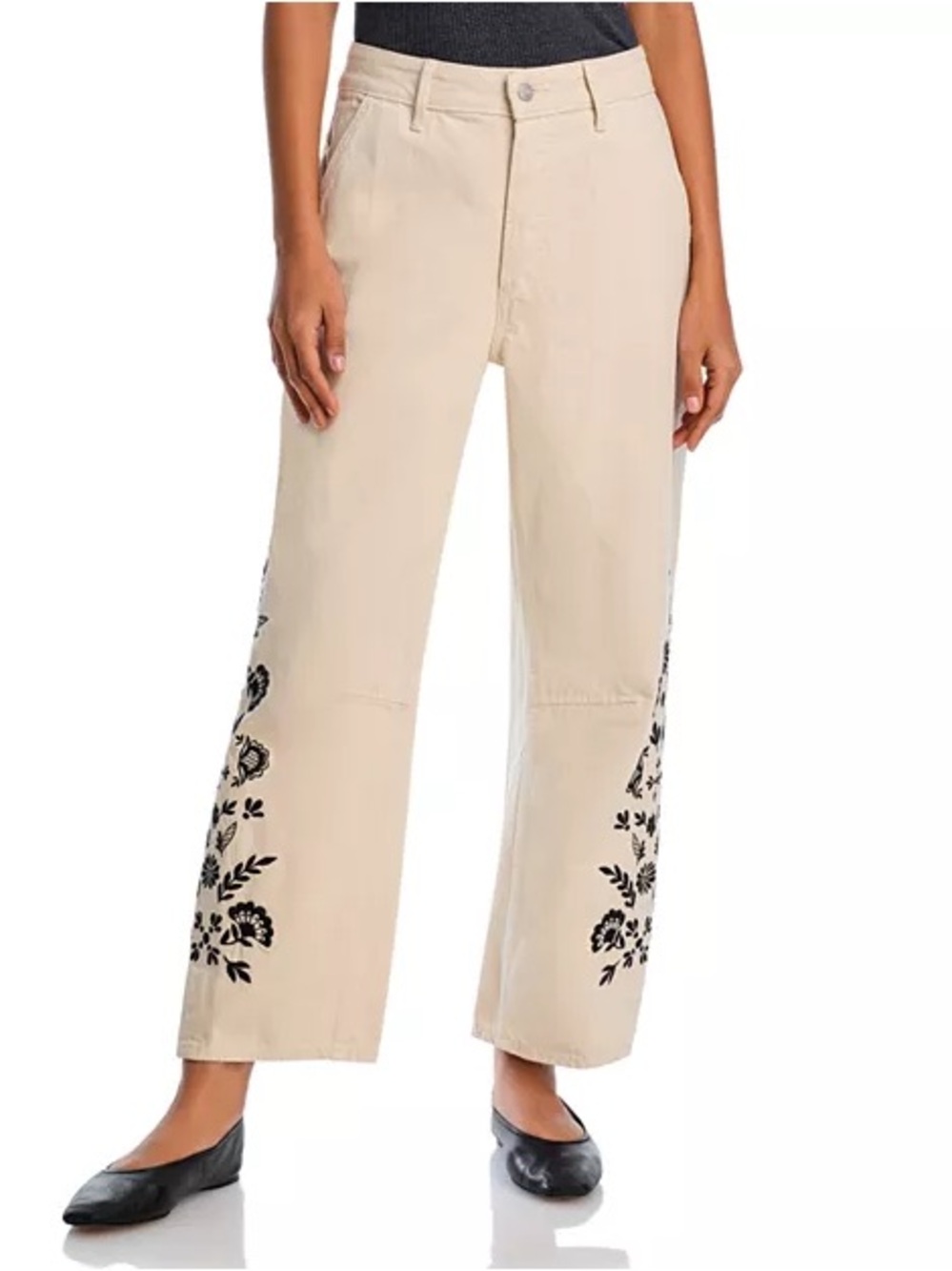 Barbara x Nordic High Rise Barrel Jeans in Cream size 32
